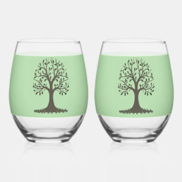 🌳 Tree of Life Win Glass - Drinkware 🍹 Weinglas Ohne Stiel