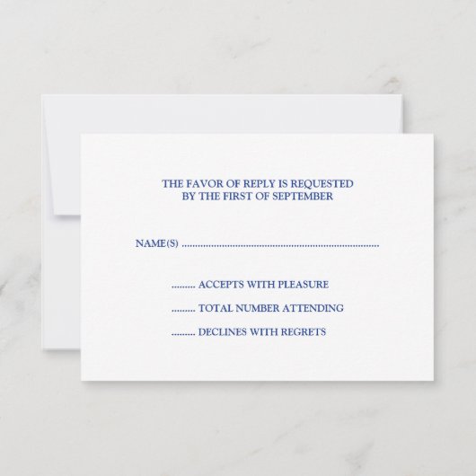 Tree of Life Wirbel Blue Bar Mitzvah UAWG RSVP Karte (Rückseite)