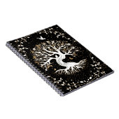 Tree of Life - Yggdrasil - black white and gold Notizblock (Rechte Seite)