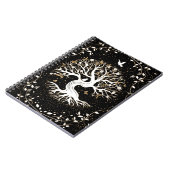 Tree of Life - Yggdrasil - black white and gold Notizblock (Linke Seite)