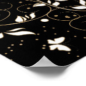 Tree of Life - Yggdrasil - black white and gold Poster (Ecke)