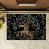Tree of life - Yggdrasil Golden and Marble ornamen Fußmatte
