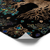 Tree of life - Yggdrasil Golden and Marble ornamen Poster (Ecke)