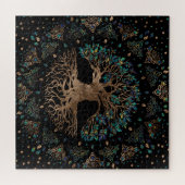 Tree of life - Yggdrasil Golden and Marble ornamen Puzzle (Horizontal)