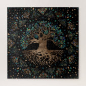 Tree of life - Yggdrasil Golden and Marble ornamen Puzzle (Vertikal)