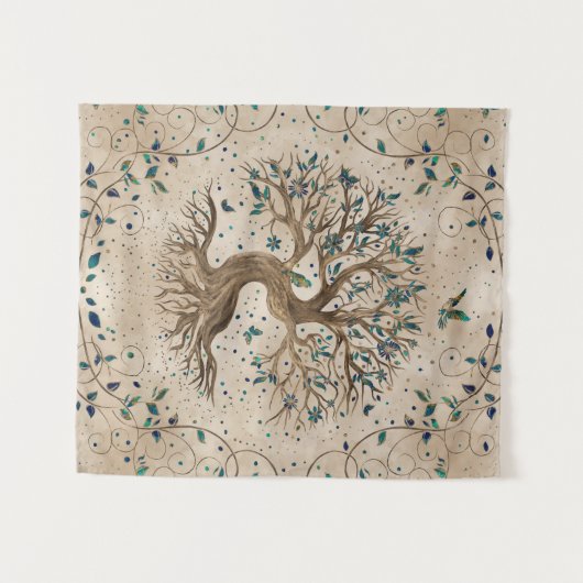 Tree of Life - Yggdrasil Wandteppich (Vorderseite (Horizontal))