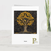 Tree of Life Yin Yang Orange Greeting/Note Card Karte (Rückseite)
