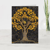 Tree of Life Yin Yang Orange Greeting/Note Card Karte (Vorderseite)