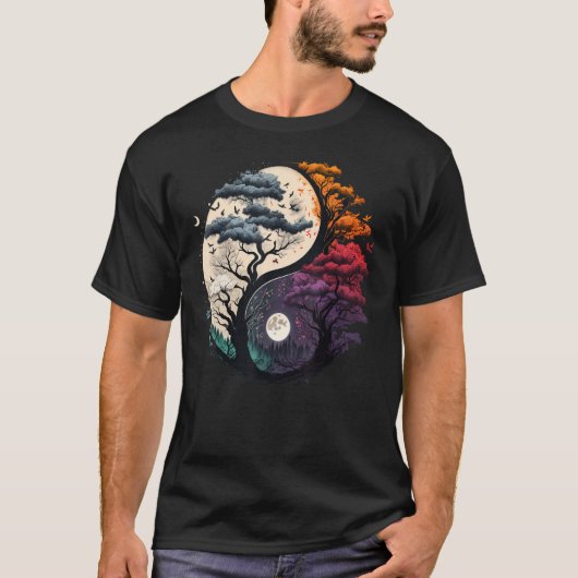 Tree of Life Yin Yang T-Shirt (Vorderseite)