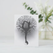 Tree of Life Yin Yang Yoga Postkarte (Stehend Vorderseite)