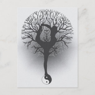 Tree of Life Yin Yang Yoga Postkarte