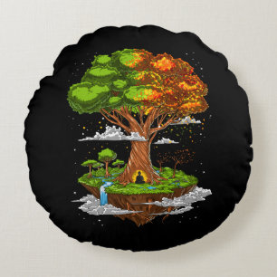 Tree Of Life Zen Meditation Rundes Kissen