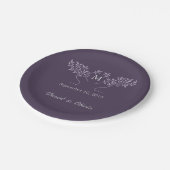 Tree of Live Eggplant Wedding Pappteller (Schrägansicht)