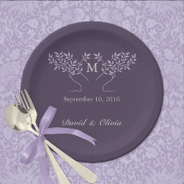 Tree of Live Eggplant Wedding Pappteller