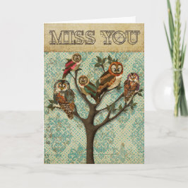 Tree of Owls Miss You Card Karte