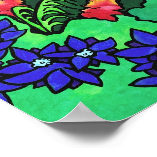 "Tree of Secrets" Fairy Dragon Fantasy Forest Art Poster (Ecke)