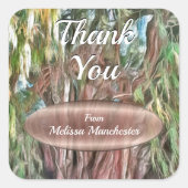 Tree of Tule Danke Oaxaca OAX1 Quadratischer Aufkleber (Vorderseite)