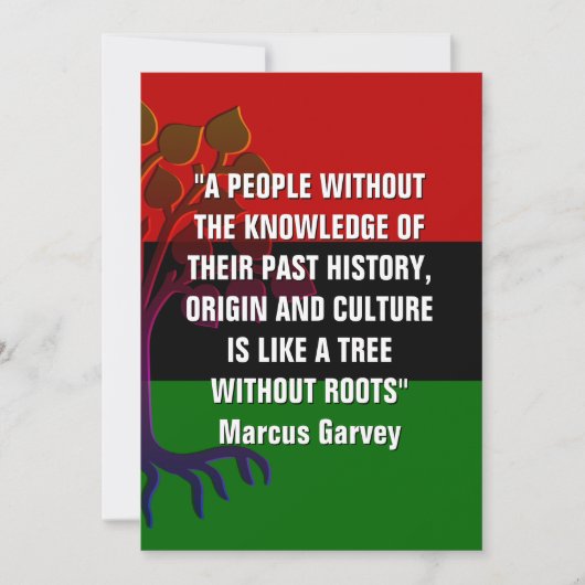 TREE OHNE ROOTS Marcus Garvey Black History Karte (Vorderseite)