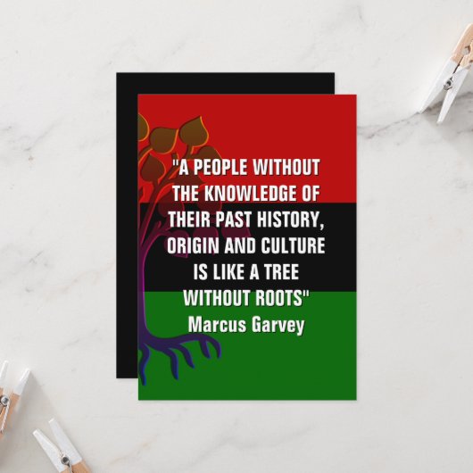 TREE OHNE ROOTS Marcus Garvey Black History Karte (Vorderseite/Rückseite Beispiel)