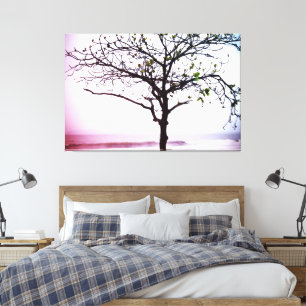 Tree on Beach, Santos, Brasilien Leinwanddruck