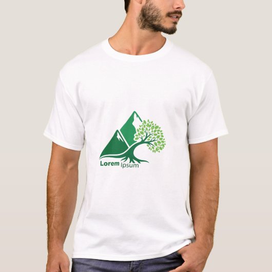 Tree on Mountain Nature Growth Minimalist T-Shirt (Vorderseite)