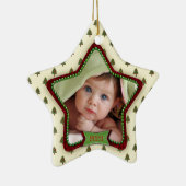 Tree Pattern Baby's First Christmas 2023 Star Keramik Ornament (Rechts)