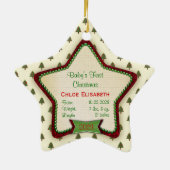 Tree Pattern Baby's First Christmas 2023 Star Keramik Ornament (Hinten)