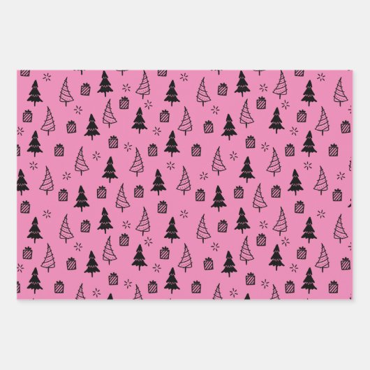Tree Pattern Weihnachtswrapping Papers Geschenkpapier Set (Vorderseite 3)
