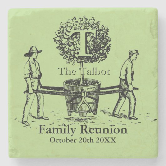 Tree Personalisiert Family Wiedersehen Marble Unte Steinuntersetzer (Vorderseite)