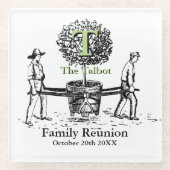 Tree Personalisierte Familie Wiedersehen Glass Unt Glasuntersetzer (Vorderseite)