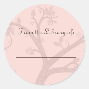 Tree Pink Buchzeichen Sticker