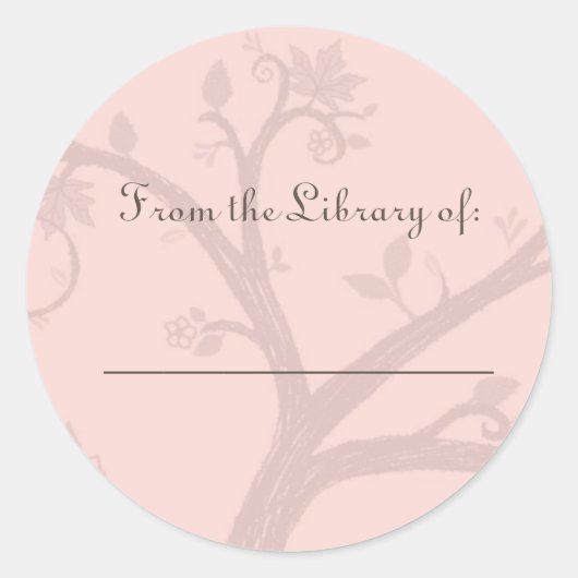 Tree Pink Buchzeichen Sticker (Vorderseite)