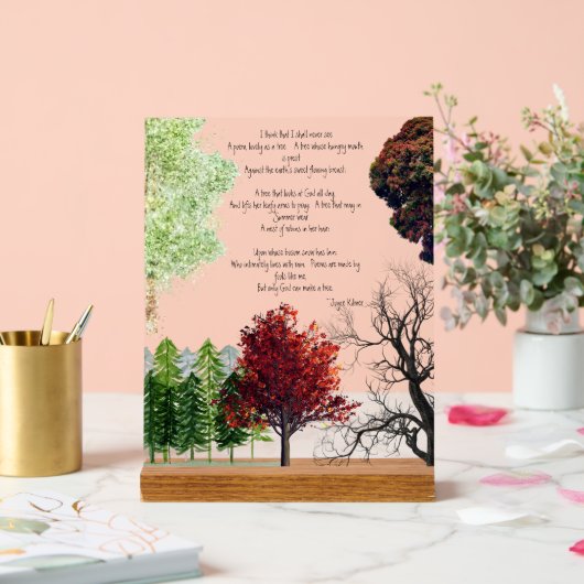 Tree Poem Joyce Kilmer Acrylic Sign Acrylschild (Hochzeit)