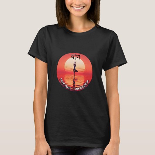 Tree Pose - Vrksasana I Yoga Sunset Graphic T-Shirt (Vorderseite)