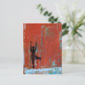 Tree Pose Yoga Girl Postkarte (Stehend Vorderseite)