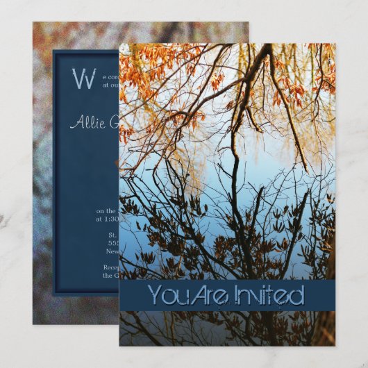 Tree Reflections Hochzeiten Einladungen (Vorne/Hinten)