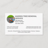 Tree Removal Service Company Visitenkarte (Vorderseite)