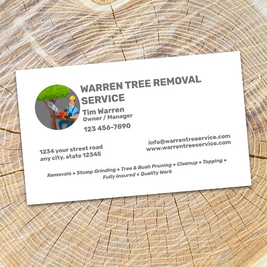 Tree Removal Service Company Visitenkarte