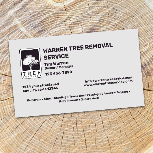 Tree Removal Service Company Visitenkarte