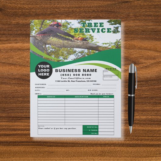 Tree Removal Service Invoice Estimate Template Notizblock
