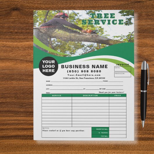 Tree Removal Service Invoice Estimate Template Notizblock