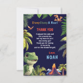 Tree Rex Birthday Dinosaur Dankeskarte (Vorderseite)