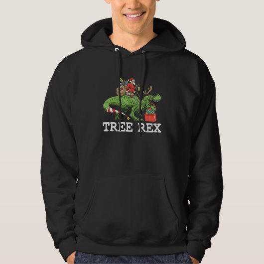 Tree Rex Christmas Dinosaur Pajamas Santa Claus Ki Hoodie (Vorderseite)