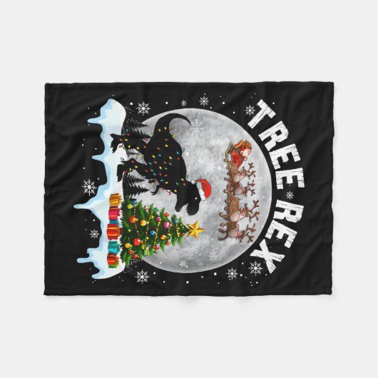 Tree Rex Christmas Dinosaur T-rex Xmas Pajama Men  Fleecedecke (Vorderseite (Horizontal))