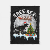 Tree Rex Christmas Dinosaur T-rex Xmas Pajama Men Fleecedecke (Vorderseite)
