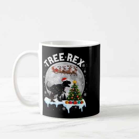 Tree Rex Christmas Dinosaur T-rex Xmas Pajama Men Kaffeetasse (Links)