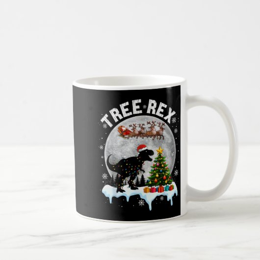 Tree Rex Christmas Dinosaur T-rex Xmas Pajama Men Kaffeetasse (Rechts)