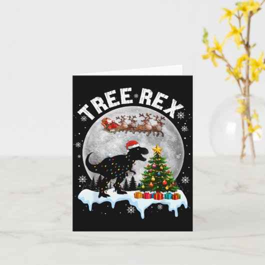 Tree Rex Christmas Dinosaur T-rex Xmas Pajama Men Karte (Gelbe Blume)