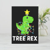 Tree Rex Christmas Dinosaur Tree Funny T Rex Dinos Einladung (Stehend Vorderseite)
