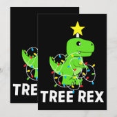 Tree Rex Christmas Dinosaur Tree Funny T Rex Dinos Einladung (Vorne/Hinten)